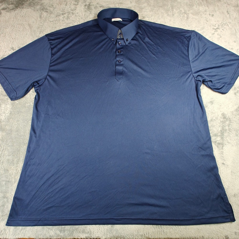 Collars & Co Dress Collar Polo Mens 3XL Navy Blue Short Sleeve Performance Top